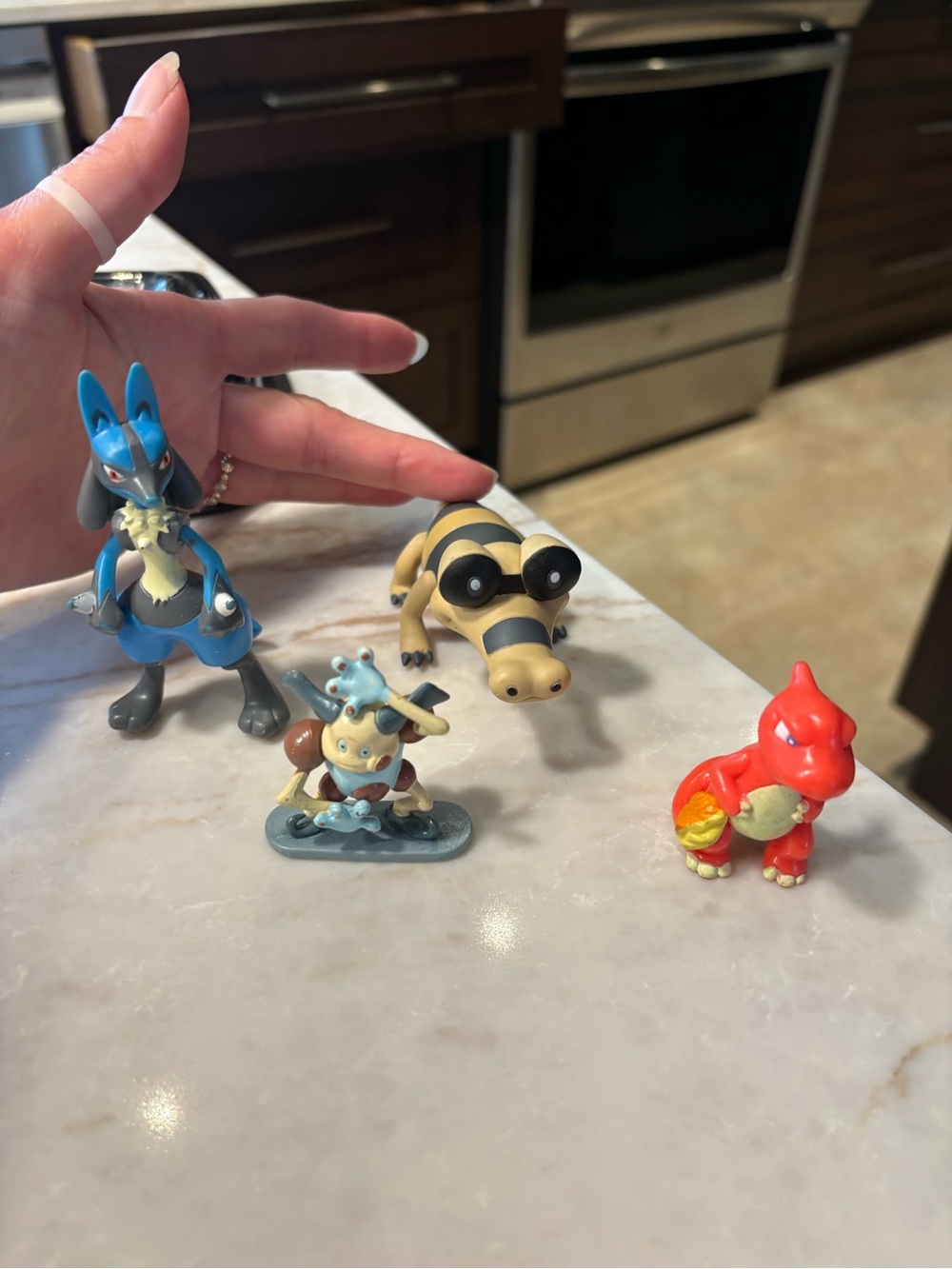 Pokemon Small Figure Set - Blue, Tan, Red
